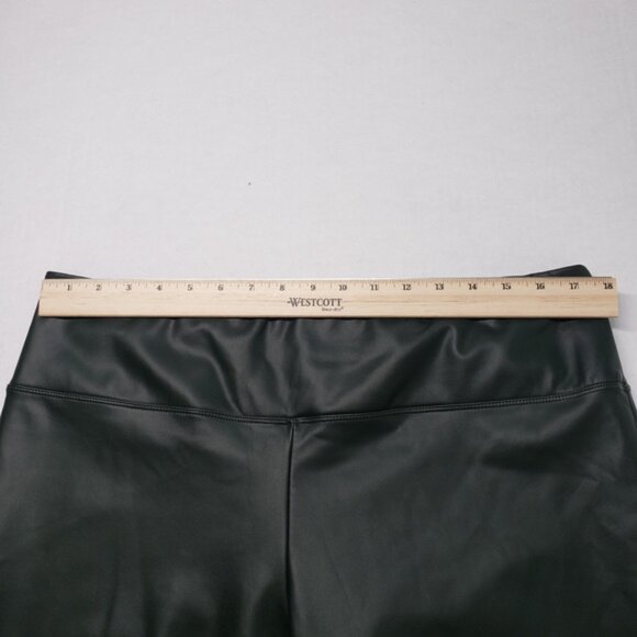 A New Day Faux Leather Leggings Womens XL Green Fleece Lined Matte High Waisted - Picture 4 of 16